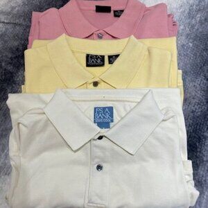Lot of Three (3) Jos A Bank Traveler Cotton Polos (Size: Medium)